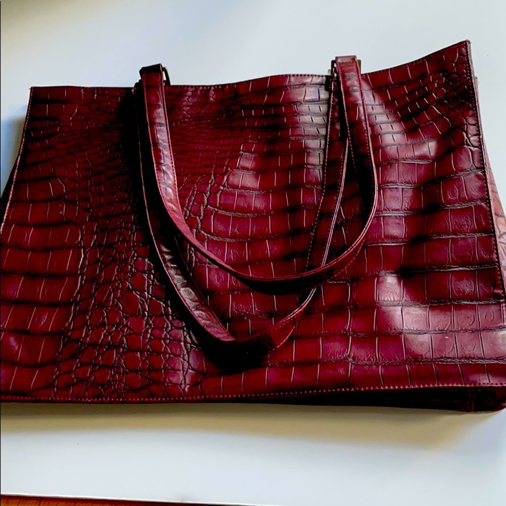 Burgundy alligator bag